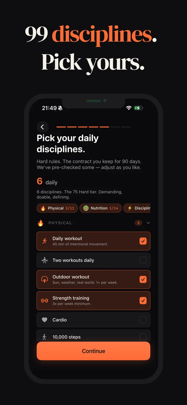 Screenshot from the Ninety App Store listing